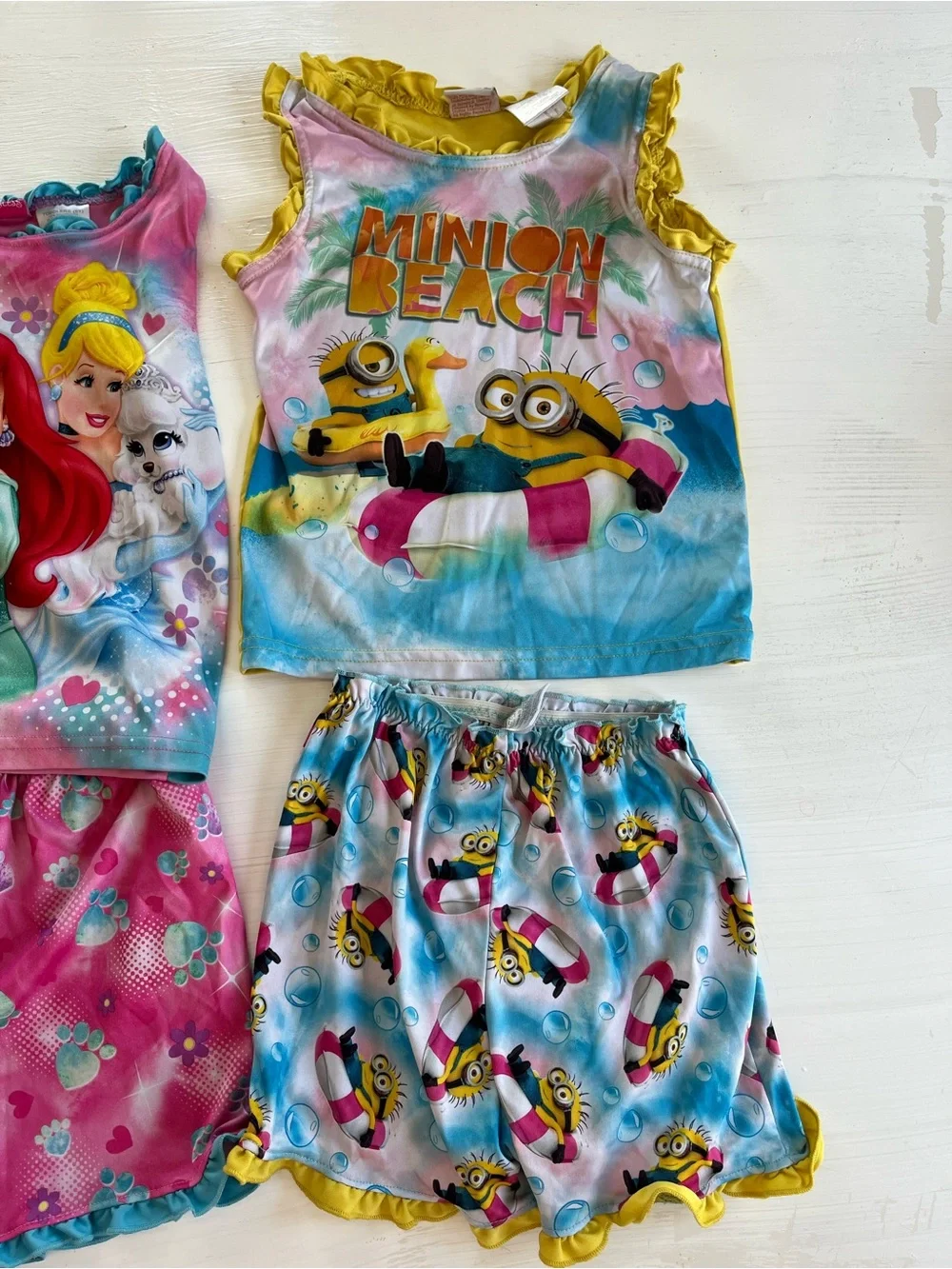 Disney Pink, Teal & Purple Toddler Girls Character Pajama Set Trio - Picture 4 of 6